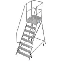Scala a palchetto KRAUSE 8 gradini in alluminio striato – Piattaforma 600 x 700 mm – Altezza 1,90 m – Sicurezza e praticità