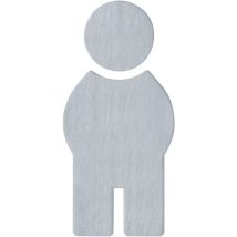 Simbolo uomo autoadesivo in acciaio inossidabile 710XA.150.1 – Larghezza 71,5mm – Altezza 150mm – Spessore 1,5mm – HEWI