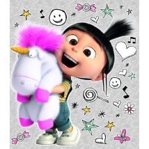 Sticker enfant – Agnes Licorne Les Minions – Dimensions : 50x70 cm – Autocollants repositionnables