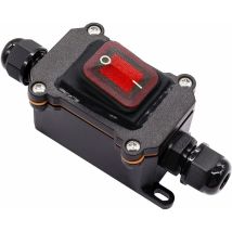 Choyclit Lampenschalter, Ip67 Wasserdichter Kabelschalter Leitungsschalter Ein/aus Wippschalter 220v Ac Wasserdicht Dpst 4 Klemmen Mit Roter Led Dual 