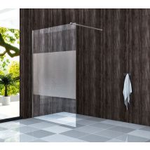 Alphabad Duschwand 8 mm Sicherheitsglas teilsatiniert 100 x 200 cm – Aluminiumprofile verchromt – Easy-Clean Oberflächenbeschichtung