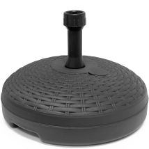 Markenartikel - Deuba Soporte Para Sombrilla Parasol Óptica De Ratán Plástico 20 L Ø45cm Marrón 45x45x30 Base Jardín Balcón Terraza