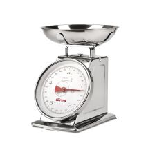 GIRMI Küchenwaage PS90 – Mechanische Waage – Edelstahl – 20g bis 5kg – 21 x 25,2 x 21,5 cm