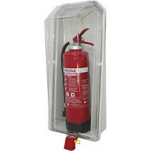 Caja para extintor transparente para extintores de 3/4/6 kg – Plástico a prueba de golpes – Dimensiones: 640 x 300 x 210 mm