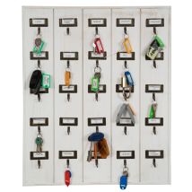 Biscottini - Schlüsselhalter Für Die Wand, Pinnwand, 25 Holzhaken, 49,5 X 60 Cm, Schlüsselkasten Für Den Flur, Büroschrank-container