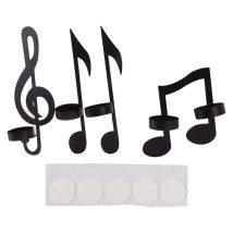 4 Stücke Einzigartige Eisen Schwarz Musik Note Wandleuchte Kerzenhalter Wandhalterung Hngen Teelicht Kerze Dekor