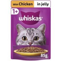 Whiskas - 1+ Adult Wet Cat Food Pouches In Jelly With Chicken - 85g - 811954