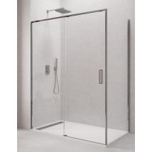 Cabina - Box Doccia Angolare Allstone Cetus 1+1 Con Lato Fisso, Senza Profilo Inferiore 150x70 Cm Profilo Cromo
