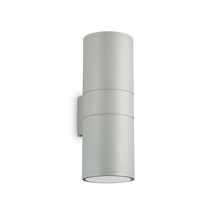 GEA LUCE Wandleuchte GUN AP2 BIG – Aluminium – IP54 – 2 x 60W E27 – Grau – 110 x 310 x 150 mm