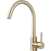 Onece Grifo De Cocina Oro Con Rotación De 360°, Grifería Para Fregadero Con Ángulo De Caño De Agua Cómodo, Mezclador Monomando Dorado Función Frío Y 