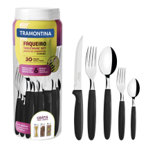 Schwarzes Besteck-set, 30 Stück