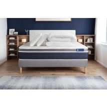 Pacchetto Letto Completo - Materasso 160x200cm + Box Spring Con Doghe (in Kit) + 2 Cuscini + Piumino - Actilatex Confort