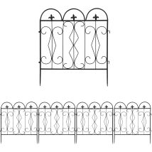 Unho Valla Jardín: 60 X 61 Cm De Metal Para Jardín, Valla Decorativa Al Aire Libre, Barrera De Animales Para Césped, Paisaje, Cama De Flores, Valla 