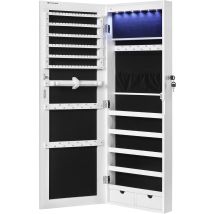 Armadio Porta Gioielli Valora Jjc99wt Con Specchio E Velluto Bianco