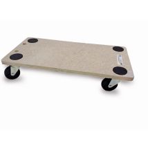 Pedana Rettangolare In Legno Con 4 Ruote Pivottanti 60x30 Cm