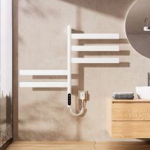 Oihpaw Electric Towel Radiator 675×450 Mm,180° Rotation Heizkörper Bad,wifi Smart Handtuchwärmer Mit Konstanter Temperatur,funktioniert Mit Alexa,