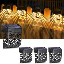 4 Pack Solar Light Outdoor Ip54 Waterproof Warm White Led Pattern Outdoor Solar Lamp For Garden Patio Yard Lawn Driveway