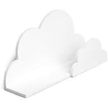 Heart Of The Home - Children's Shelving Floating Shelf Cloud Wall Hanging Mounted Child s White Wooden Shelves 40cm Bedroom Nursery Kids Room