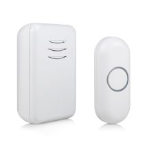 Byron Dby-22311 Timbre Set Portátil Alcance Inalámbrico De 150 metros, Blanco, 1 Carillon Et 1 Sonnette