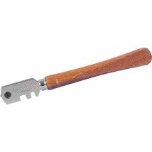 Bohle Glasschneider Nr. BO 100.81 – Holzgriff – Edelstahl-Schneidrädchen – max. Schneidstärke 6 mm – für Glasdicken 3-10 mm