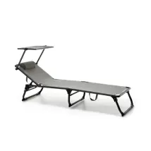 Lettino Shark Antrazit Mit Verstellbarem Sonnendach 187x60x30