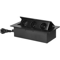 Orno Einbausteckdose Schwarz 3 Steckdosen 3680w Kabel 1,5 M