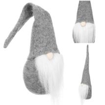 ISO Trade – Wichtel Figur grau/weiß aus Filz – 30x8 cm – Weihnachtsdeko – Geschenkidee für jedes Alter