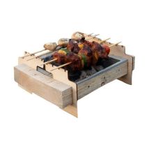 Barbecue portable – Barbecue jetable en bois écologique – Longueur : 30 cm, Largeur : 20 cm, Poids : 1,3 kg