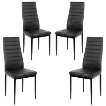 Conjunto De 4 Sillas De Comedor De Estilo Contemporáneo - Negro
