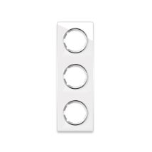 Plaque De Finition En Verre Garda, 3 Postes, Vertical Blanc