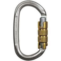 Trilock-karabiner Stahl Oval En 362 Silber/gold Öffnungsweite 22 Mm - Teufelberger