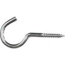 Wäscheleinenhaken – verzinktes Eisen – 50mm – Drahtdurchmesser 4,4mm – Gewindedurchmesser 4,4mm – Gewindelänge 17mm