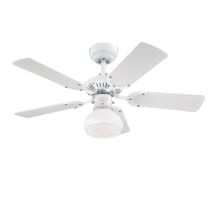 78704 Ventilatore Da Soffitto Princess Radiance Ii 90 Cm Bianco Per Interni, Kit Di Luce Con Cupola Di Vetro Smerigliato Opale.