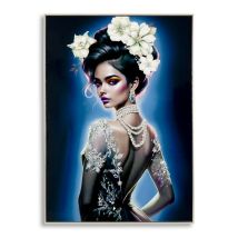 Painting On Canvas Lacquered Isabel With Frame -b- Cm 72x4x102