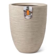 Capi Europe Vaso Elegante Basso Waste Rib Nl - 46x58 Cm - Terrazzo Beige
