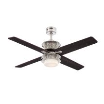 Ventilatore Da Soffitto In Nichel Spazzolato Per Interni Da 122 Cm Westinghouse Lighting Oscar Con Luce E Telecomando, Fissaggio Con Luce Led 