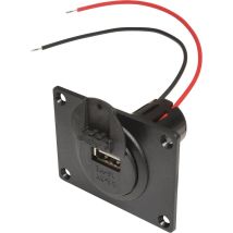 Presa Power da incasso USB con piastra di montaggio e coperchio – Portata massima corrente 3 A – Tensione 12 V a 5 V, 24 V a 5 V – Procar