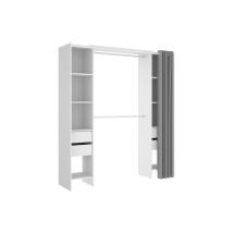 Armadio Guardaroba Allungabile Con Tenda L110/178 Cm Bianco - Lonaza