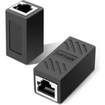 Mezheng - Parts Rj45 Connector, Ethernet Adapter, Ethernet Cable Extension Female To Female Adapter, Black