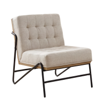 Wahson Poltrona Da Lettura In Tessuto Di Lino Per Camera Da Letto, Beige