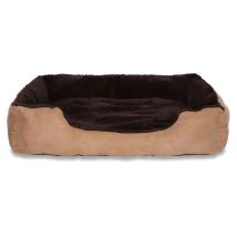 Lionto Hundebett, Hundekissen, Hundekörbchen Mit Wendekissen, Größe (xl) 90x70 Cm Farbe Braun/beige