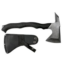 Drillpro - Hacha Third De Acero Inox 420, Tamaño Total De 37 Cm, Mango De Abs Negro, Con Funda De Nylon, S4101-2, Herramienta Para Uso Deportivo, 
