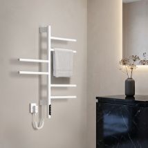 Heilmetz Elektrischer Handtuchheizkörper Wlan, Blanc 135w, Handtuchwärmer Mit App-steuerung, 180° Schwenkbar, 6 Heizmodi