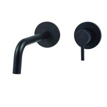 Miscelatore Lavabo A Parete Colore Nero Opaco Con Piastre Ø70 Mm Paffoni Light Lig104no70 Nero Opaco - 123 Mm