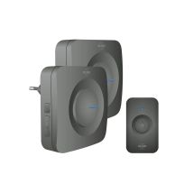 Elro - Funk Türklingel-set 2 Empfänger Batterie & Steckdose, Optisches Signal, Schwarz