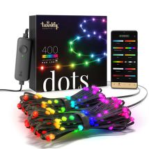400 Dots Luci Led Multicolore Intelligenti 20 Metri - Cavo Nero - Twinkly