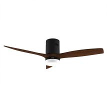 Ventilador De Techo Evvo V552 Dark Wood – 132 Cm, 3 Aspas Madera Oscura, Led 18w 3 Tonos, 6 Velocidades, Temporizador 1-8h, Modo Invierno/verano, 