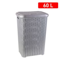 Cesto de ropa Pongotodo 60 litros color plata – Plástico de alta resistencia – 43 x 35,5 x 62 cm – 1765 gramos