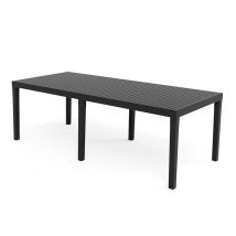 Mesa De Jardín Susa, Mesa De Comedor Extensible Rectangular, Mesa De Jardín Extensible 100% Made In Italy, Cm 150x90h72, Antracita