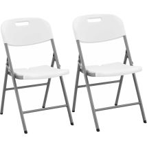 Govita - Set 2 Sedie Pieghevoli Salvaspazio In Plastica E Metallo Sedie Da Giardino Richiudibili Resistenti Fino A 157,5 Kg Comode E Leggere Per 
